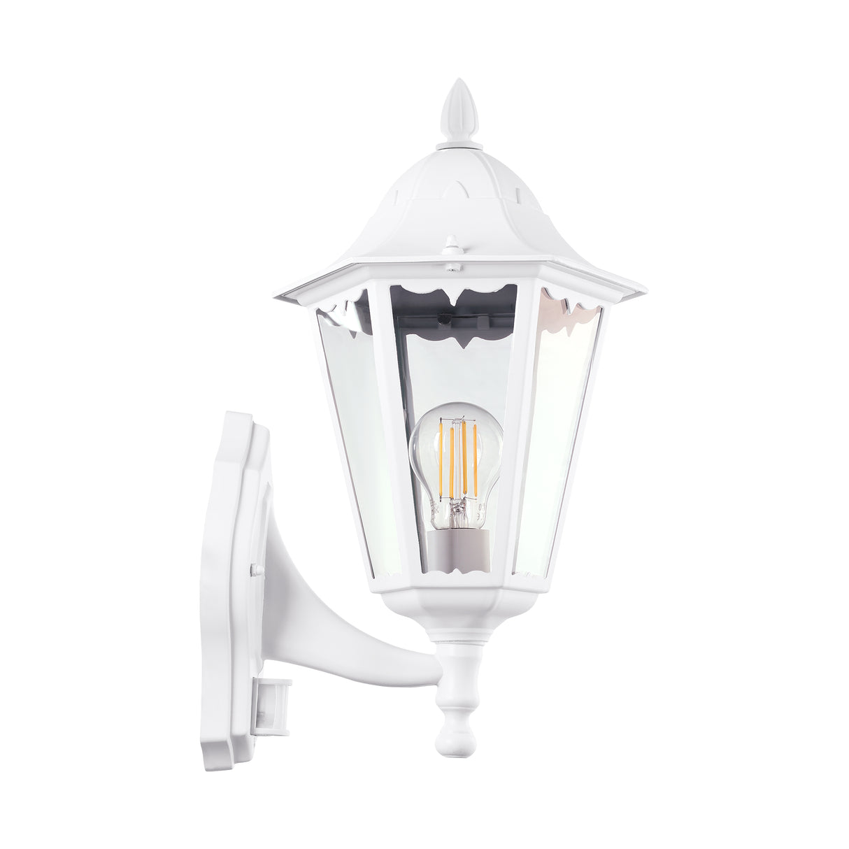 Eglo EU Navedo Exterior Aluminium White Outdoor Wall Up Light With Motion Sensor