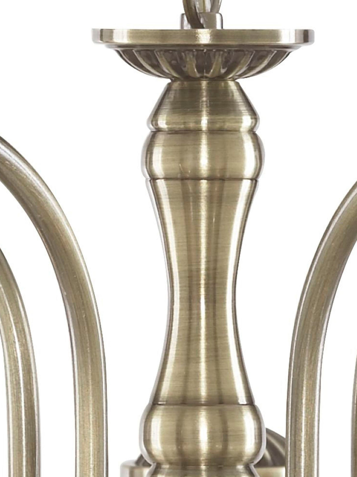 Searchlight Electric American Diner 5Lt Pendant - Antique Brass & Ribbed Glass 9345-5