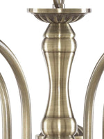 Searchlight Electric American Diner 5Lt Pendant - Antique Brass & Ribbed Glass 9345-5