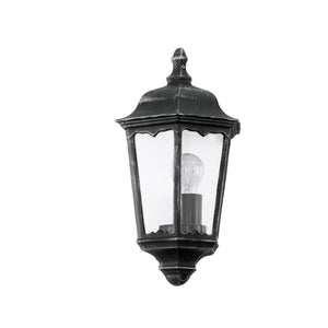 Eglo EU NAVEDO Outdoor Wall Light – Black Lantern?Style Wall Lamp, E27, IP44