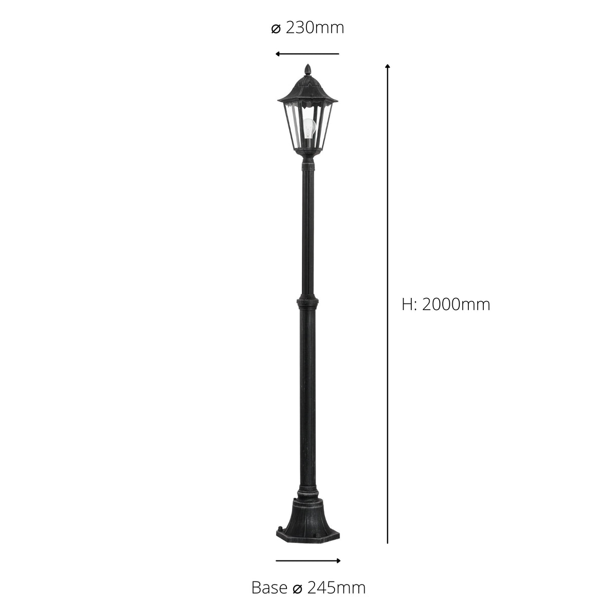 Eglo EU Navedo Exterior Floor Lamp black/silver