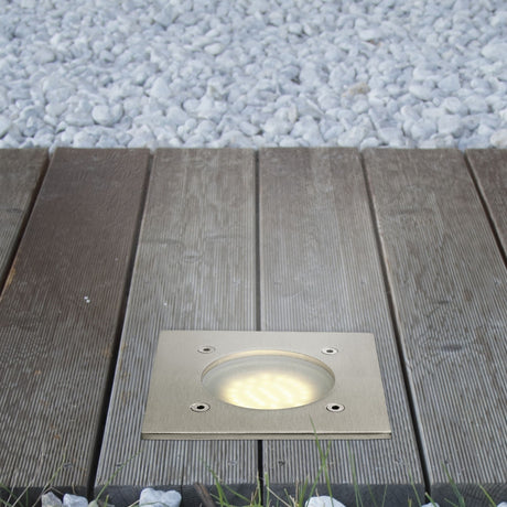 Eglo EU LAMEDO Recessed Ground Light – Stainless Steel, Integrated LED, Warm White, Heavy?Duty Outdoor In?Ground Lighting