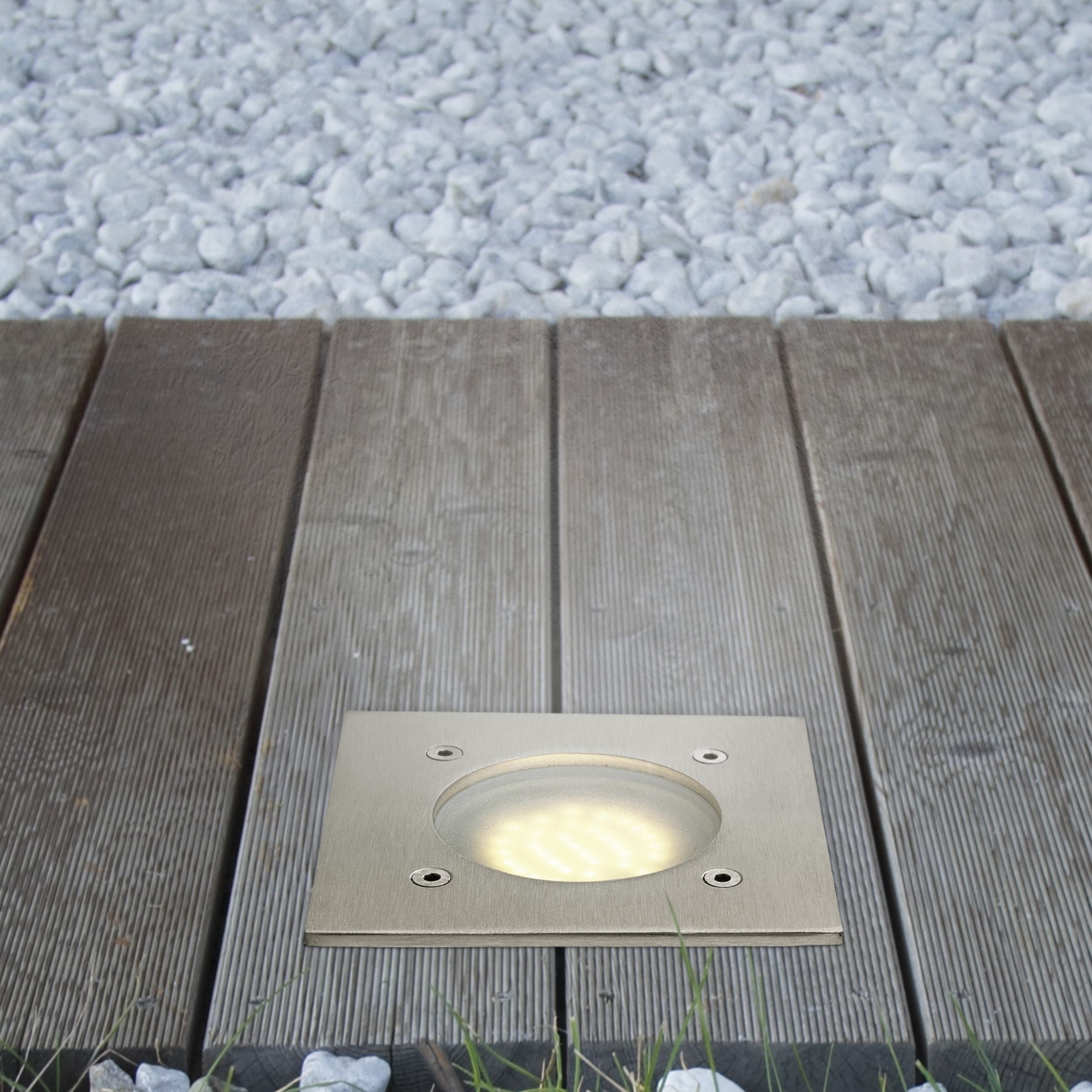 Eglo EU LAMEDO Recessed Ground Light – Stainless Steel Round, Integrated LED, Warm White, Heavy?Duty Outdoor In?Ground Lighting