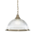 American Diner Pendant - Antique Brass & Glass