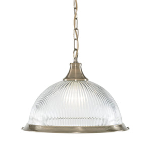 American Diner Pendant - Antique Brass & Glass