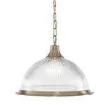 Searchlight Electric American Diner Pendant - Antique Brass & Glass 9369