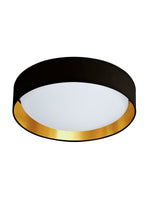 Searchlight Electric Gianna Flush - Black Fabric, Gold Inner & Acrylic Diffuser 9371-37BGO
