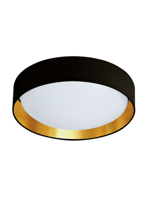 Searchlight Electric Gianna Flush - Black Fabric, Gold Inner & Acrylic Diffuser 9371-37BGO
