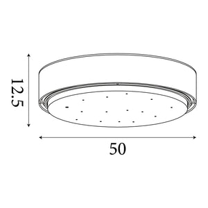 Searchlight Electric Gianna Flush - Grey Fabric & Acrylic Diffuser 9371-50GY