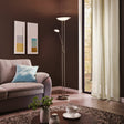Eglo EU Baya LED Satin Nickel Steel LED Floor Lamp With Reading Light