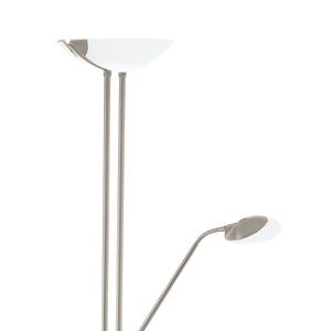 Eglo EU Baya LED Satin Nickel Steel LED Floor Lamp With Reading Light