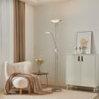 Eglo EU Baya LED Chrome Steel LED Floor Lamp With Reading Light