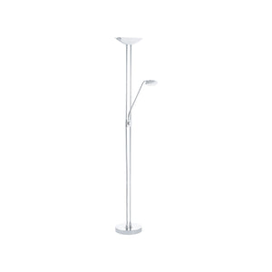 Eglo EU Baya LED Chrome Steel LED Floor Lamp With Reading Light