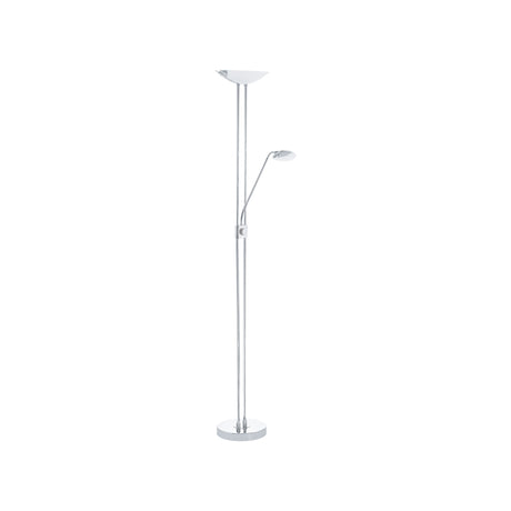 Eglo EU Baya LED Chrome Steel LED Floor Lamp With Reading Light
