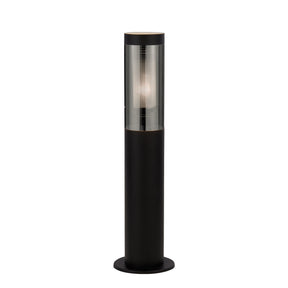 Batton Outdoor Post - Black Metal & Smoked Polycarbonate