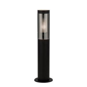 Batton Outdoor Post - Black Metal & Smoked Polycarbonate