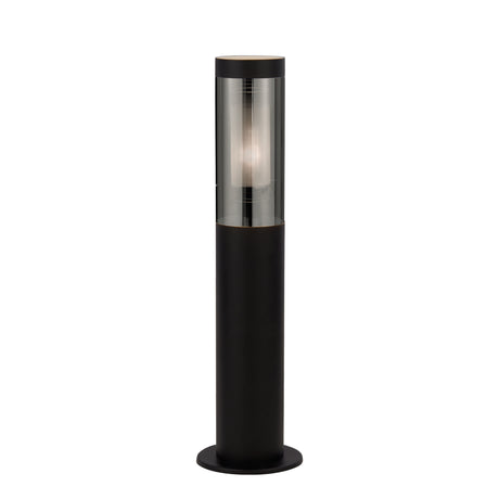 Batton Outdoor Post - Black Metal & Smoked Polycarbonate