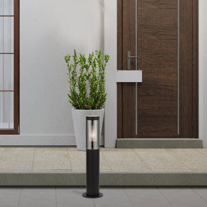 Searchlight Electric Batton Outdoor Post - Black Metal & Smoked Polycarbonate 93901-450BK