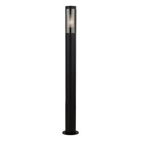 Batton Outdoor Post - Black Metal & Smoked Polycarbonate