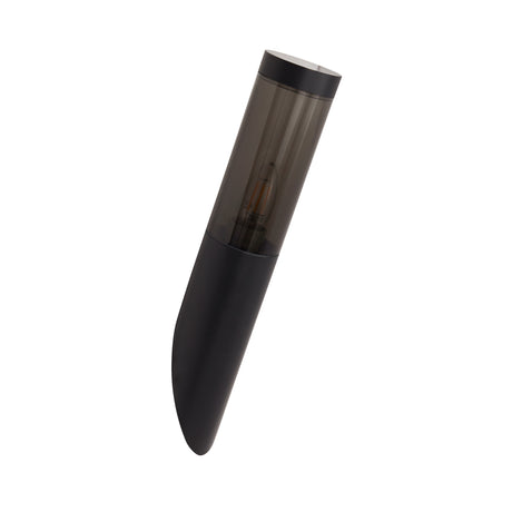 Searchlight Electric Batton Outdoor Wall Light-Black Metal & Smoked Polycarbonate 93901BK