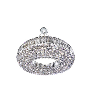 Vesuvius  10Lt Pendant - Chrome Metal & Clear Crystal
