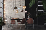 Searchlight Electric Mardi Gras II 8Lt Pendant- Matt Black Metal & Coloured Glass 94002-8BK
