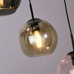 Searchlight Electric Mardi Gras II 5Lt Pendant - Black Metal & Coloured Glass 94005-5BK
