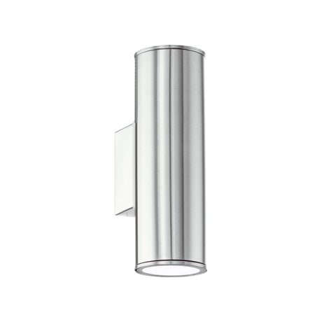 Eglo EU RIGA Outdoor Wall Light – Stainless Steel, Up & Down GU10 LED, Warm White, IP44 Exterior Lighting