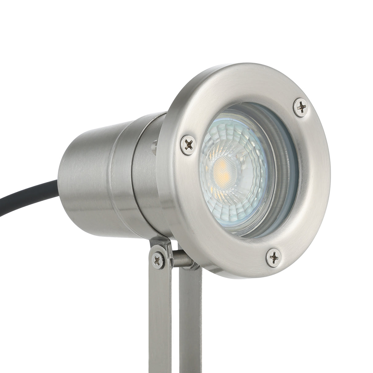 Eglo EU NEMA Outdoor Ground Spike Light – Stainless Steel, GU10 LED, Warm White, Garden Lighting