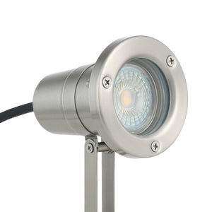 Eglo EU NEMA Outdoor Ground Spike Light – Stainless Steel, GU10 LED, Warm White, Garden Lighting