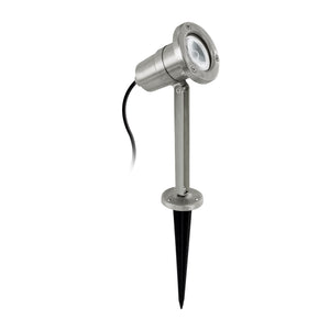 Eglo EU NEMA Outdoor Ground Spike Light – Stainless Steel, GU10 LED, Warm White, Garden Lighting