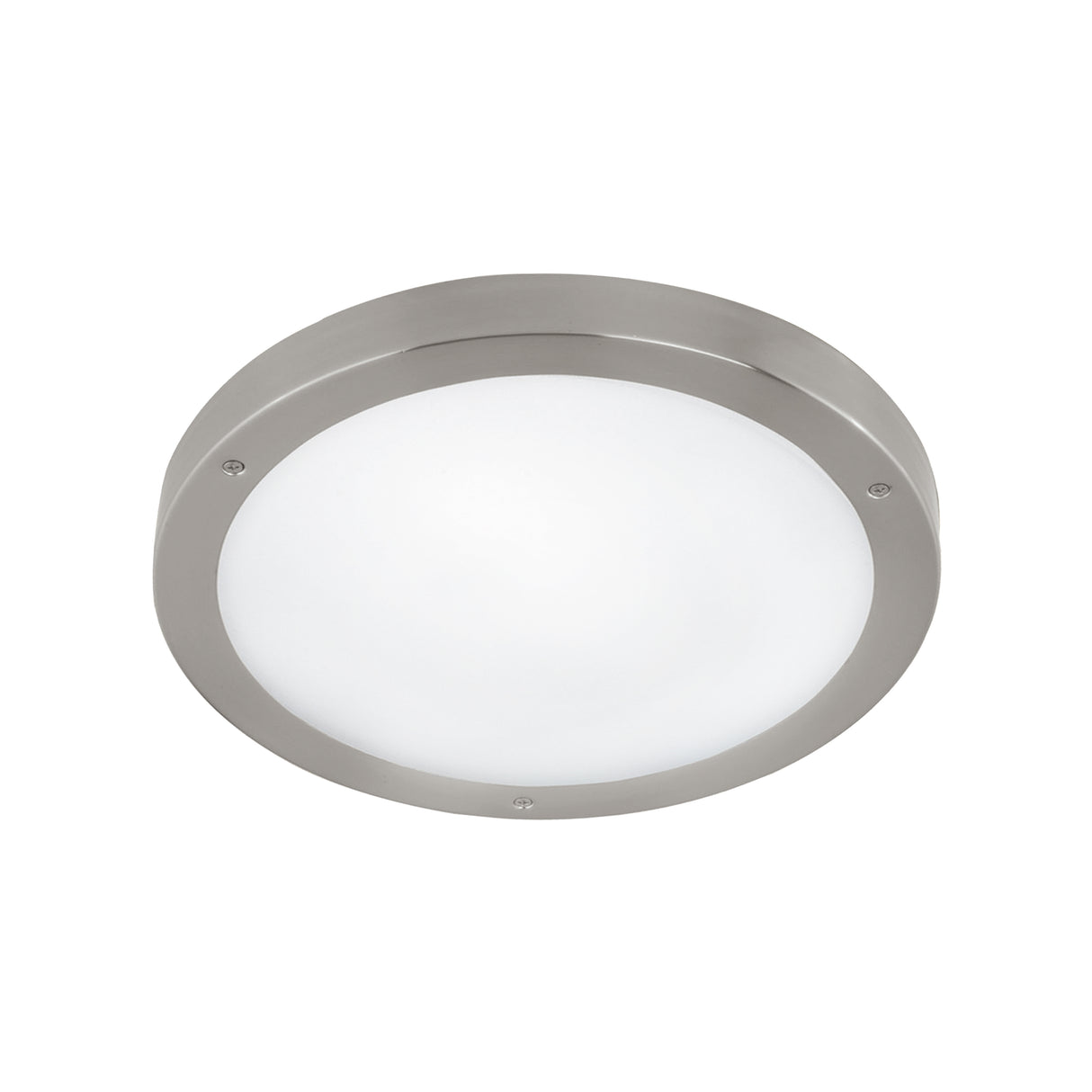 Eglo EU VENTO?1 Outdoor Wall or Ceiling Light – Stainless Steel with White Glass, LED, Warm White, IP44
