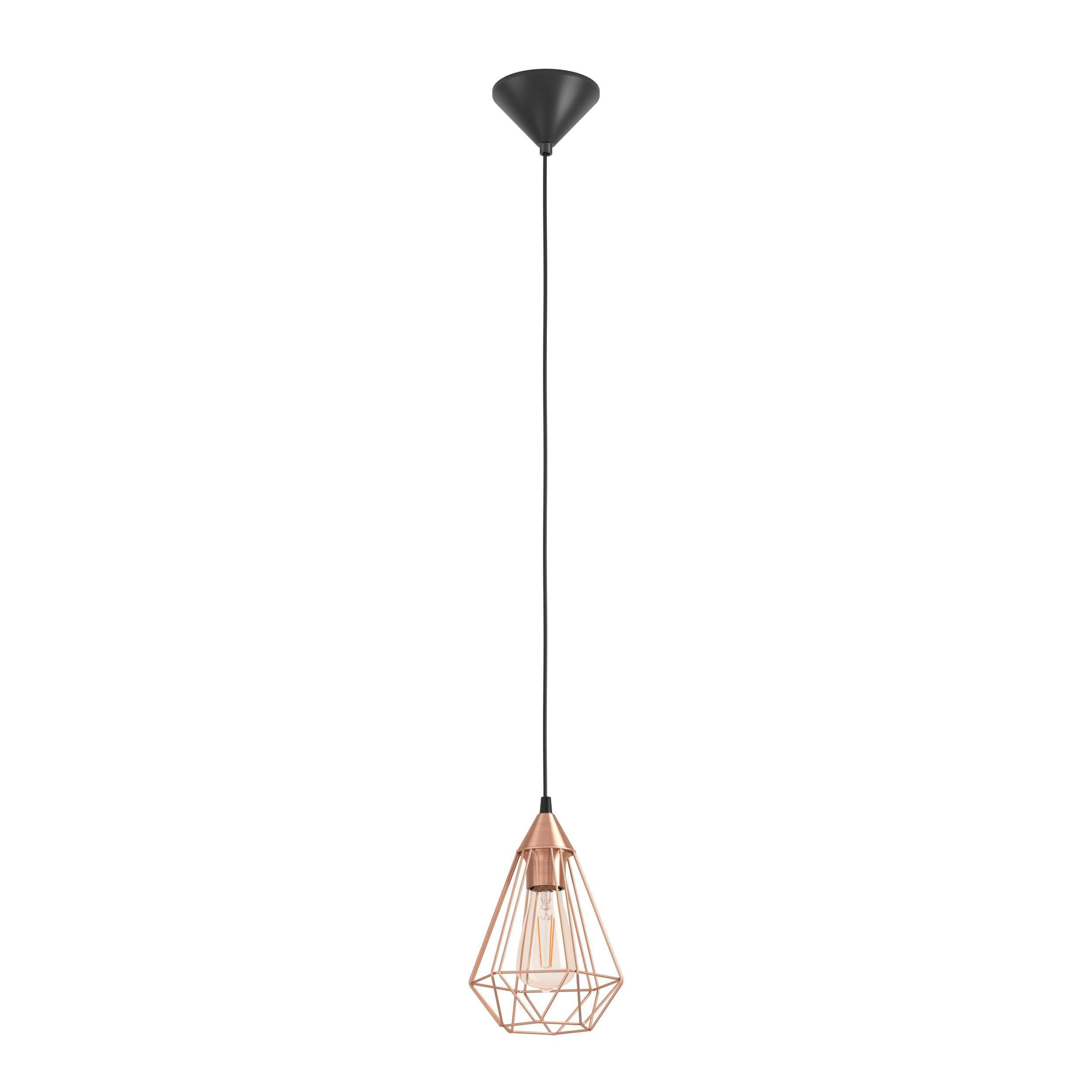 Eglo EU TARBES Pendant Light – Black & Copper Steel Wire Cage, E27, Vintage Indoor Lighting