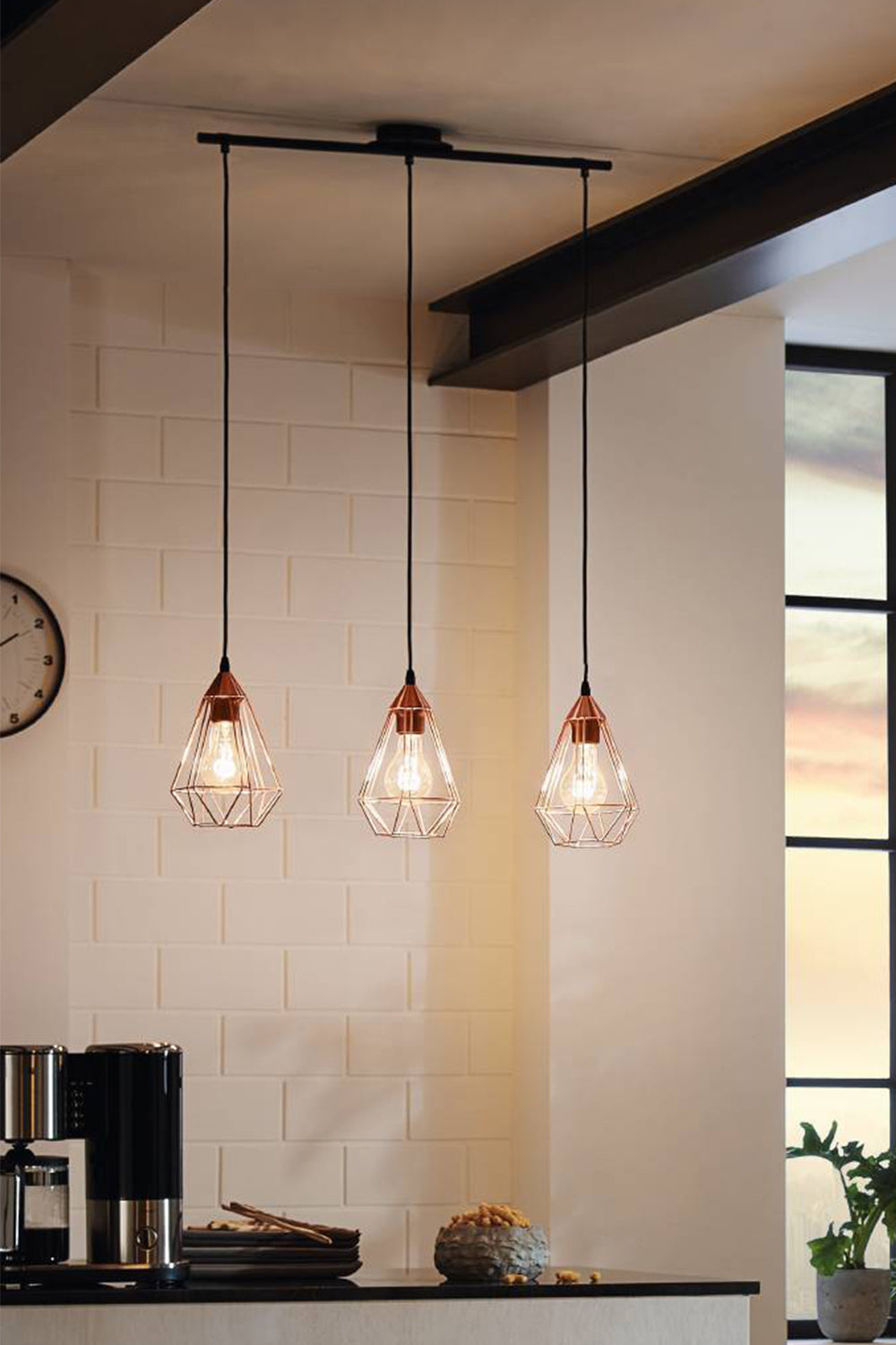 Eglo EU Selvina 2 LED Knotted Light Brown Ceiling Light product image - Endon Lighting from First Light Direct with great prices and fast UK delivery