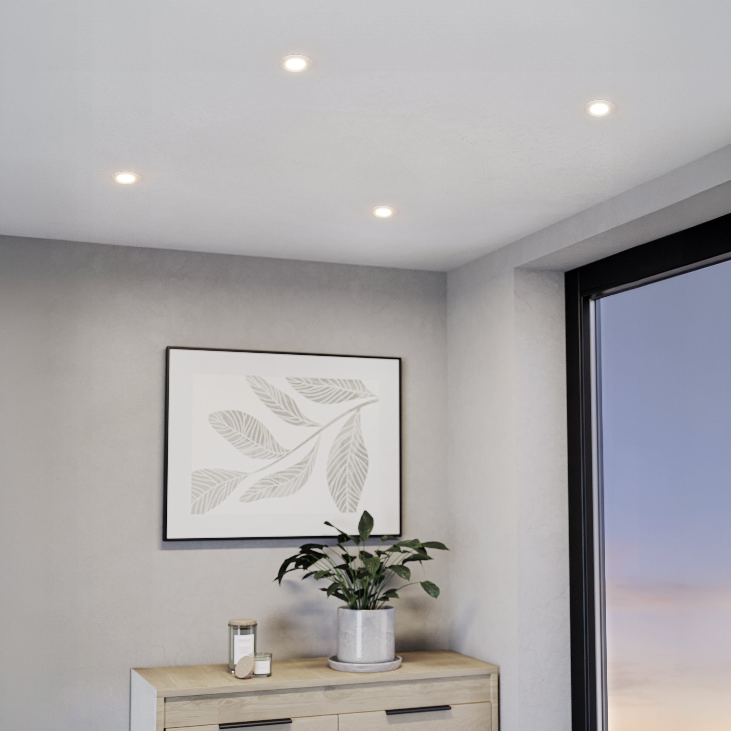 Eglo EU PENETO Recessed Ceiling Light – Chrome Steel, Triple GU10 LED, Warm White, Indoor Downlight