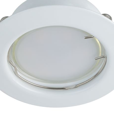 Eglo EU PENETO Recessed Ceiling Light – White Steel, Triple GU10 LED, Warm White, Indoor Downlight