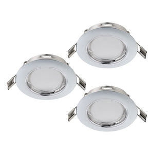 Eglo EU PENETO Recessed Ceiling Light – Chrome Steel, Triple GU10 LED, Warm White, Indoor Downlight