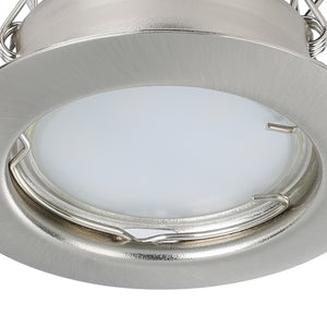 Eglo EU PENETO Recessed Ceiling Light – Satin Nickel Steel, Triple GU10 LED, Warm White, Indoor Downlight