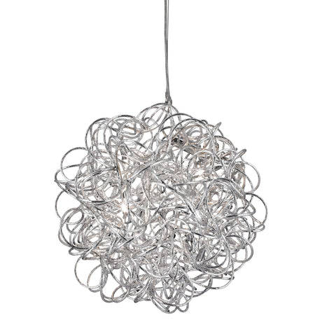 Scribble 6Lt LED Pendant - Chrome Diamond Cut Metal