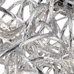 Searchlight Electric Scribble 6Lt LED Pendant - Chrome Diamond Cut Metal 9432