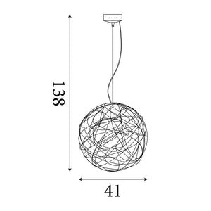 Searchlight Electric Scribble 6Lt LED Pendant - Chrome Diamond Cut Metal 9432