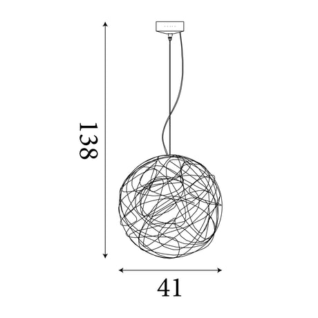 Searchlight Electric Scribble 6Lt LED Pendant - Chrome Diamond Cut Metal 9432