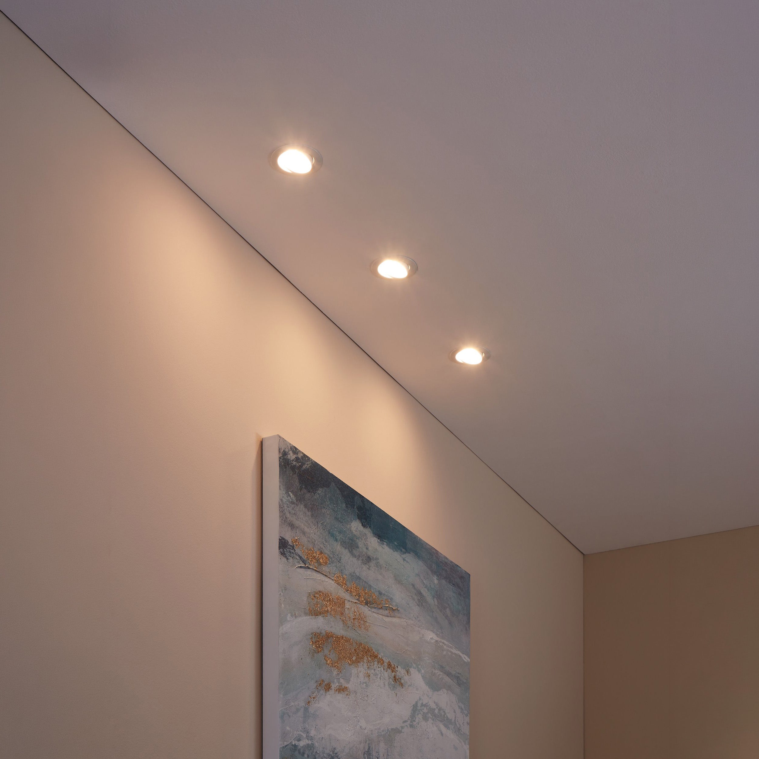Eglo EU PENETO Recessed Ceiling Light – Chrome Steel, Triple GU10 LED, High Output Warm White Downlight