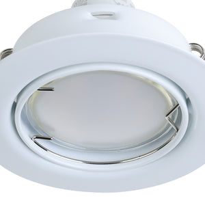 Eglo EU PENETO Recessed Ceiling Light – White Steel, Triple GU10 LED, High Output Warm White Downlight