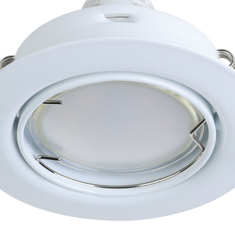 Eglo EU PENETO Recessed Ceiling Light – White Steel, Triple GU10 LED, High Output Warm White Downlight