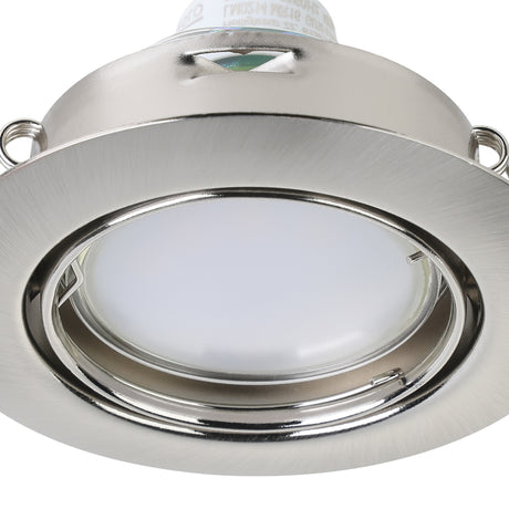 Eglo EU PENETO Recessed Ceiling Light – Satin Nickel Steel, Triple GU10 LED, High Output Warm White Downlight