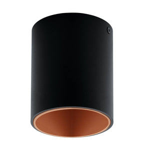 Eglo EU POLASSO Ceiling Light – Black & Copper, Integrated LED, Warm White, Compact Indoor Ceiling Lighting