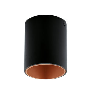 Eglo EU POLASSO Ceiling Light – Black & Copper, Integrated LED, Warm White, Compact Indoor Ceiling Lighting