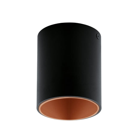 Eglo EU POLASSO Ceiling Light – Black & Copper, Integrated LED, Warm White, Compact Indoor Ceiling Lighting