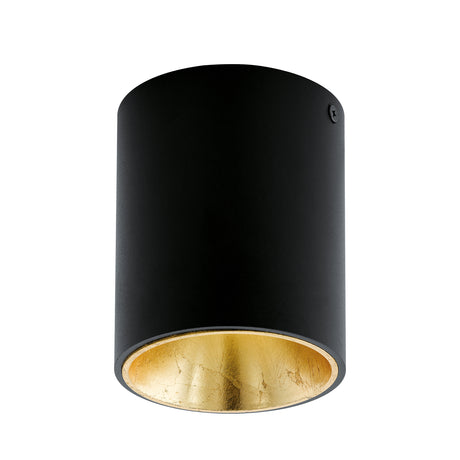 Eglo EU POLASSO Ceiling Light – Black & Gold, Integrated LED, Warm White, Compact Indoor Ceiling Lighting